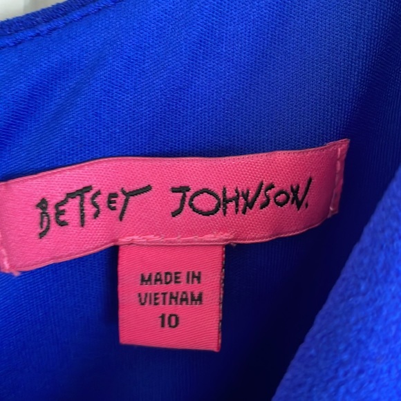 NWT BETSEY JOHNSON Cobalt Blue Bodycon Double Scoop Neck Sleeveless Dress - Picture 4 of 8